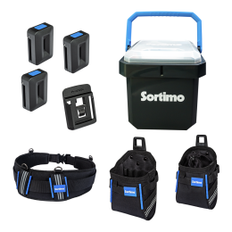 ProClick Starterset C-BOXX,
bestehend aus Werkzeuggürtel L, inkl.
C-BOXX mit Deckel, 3 x ProClick Holder und 2 x ProClick Akku Halter
1 x ProClick Nageltasche M
1 x ProClick Werkzeugtasche M 14